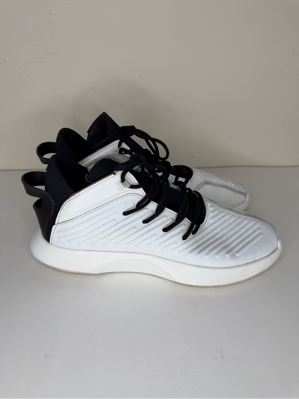 Adidas Crazy 1 ADV AQ0320 White Black Red Leather Basketball Shoes Mens Size 13